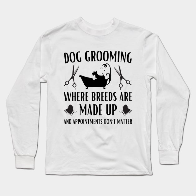 Thank you dog groomer women appreciation pet groomer Long Sleeve T-Shirt by Printopedy